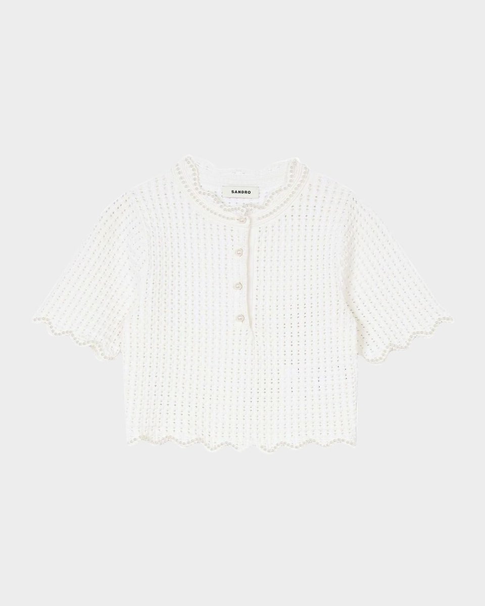 Roxelane Embellished Short-Sleeve Sweater